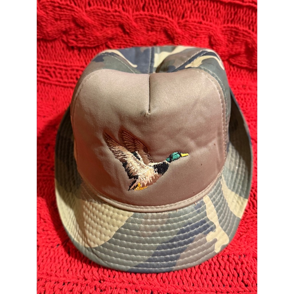 VTG  Buck Bay Camo Insulated  Bucket Hat Mallard Duck Embroidered Ear Flap  XL
